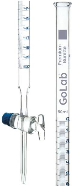 GoLab Laboratory Premium Calibrated borosilicate 3.3 glass Burette 50ml Capacity Buret
