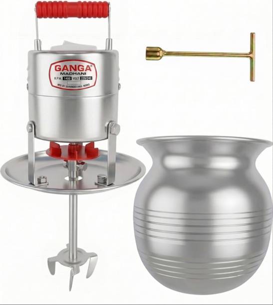 GANGA MADHANI INOX PLUS Electric Madhani Lassi Machine 7L Capacity With Stainless Steel Pot Butter Maker Churn
