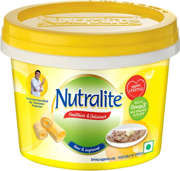 Nutralite Premium Fat Spread Tub|Enriched with Vitamins&Omega 3|Naturally Cholesterol-free Fat Spread