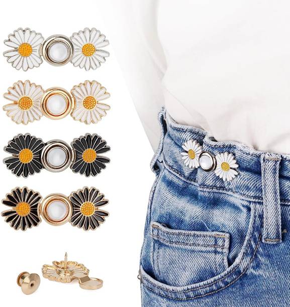 JOYSTER Flower Pant Waist Tightener Adjustable Buckle For Loose Jeans Button Pins Metal Buttons