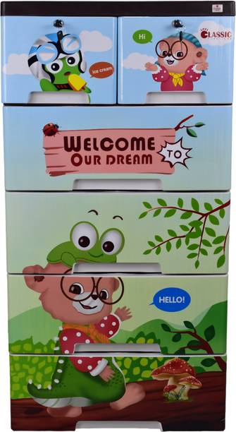 Classic Furniture Classic furniture Graffiti Drawer cabinet for kids with JUNGLE PRINT Plastic Free Standing Chest of Drawers