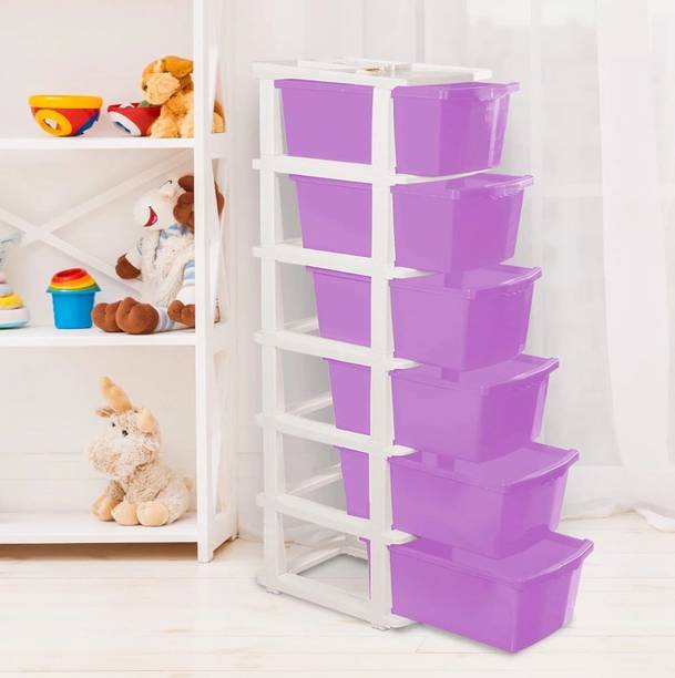 PALAK 6 Plastic Modular Drawer System for Home, Office, Hospital, Parlor, Doctors Plastic Free Standing Chest of Drawers