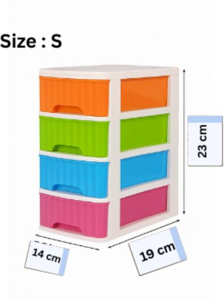 shopzeen Small Size Multipurpose Storage chest of Drawer Plastic Free Standing Chest of Drawers