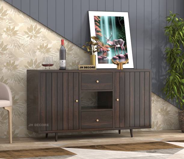 Jh Decore Solid Sheesham Wood CNC Design Sideboard/ Cabinet For Living Room || Solid Wood Free Standing Sideboard