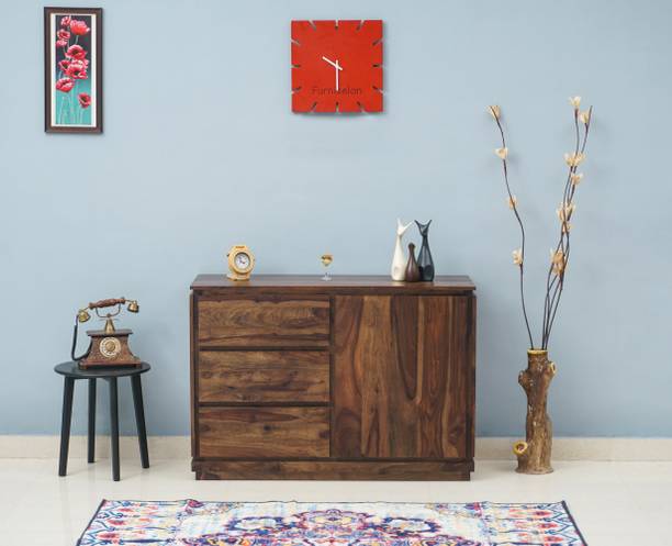 Woodefly TV Cabinet for Living Room Wooden Crockery Cabinet Kitchen Cabinet for Storage Solid Wood Free Standing Sideboard