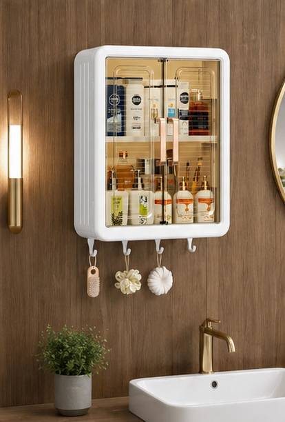 Guru Enterpise Bathroom Storage Cabinet Plastic Wall Mount Cabinet