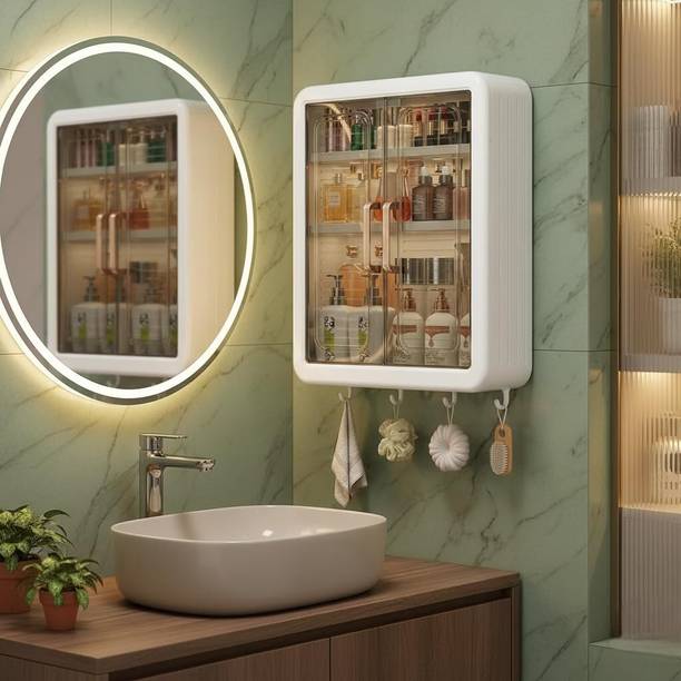 Harikishan Bathroom Storage Cabinet Plastic Wall Mount Cabinet