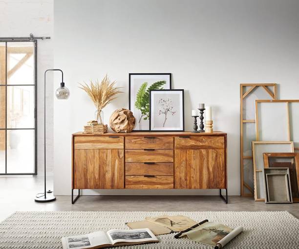 Mamta Home Furniture Sheesham Wood Sideboard Cabinet for Living Room Bedroom Storage Cabinet Solid Wood Free Standing Sideboard