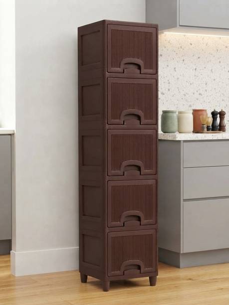 ASPPVTLTD Plastic Multi-Compartment Storage Cabinet Organizer for Home Plastic Free Standing Chest of Drawers