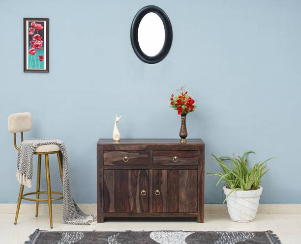 Woodefly TV Cabinet for Living Room Wooden Crockery Cabinet Kitchen Cabinet for Storage Solid Wood Free Standing Sideboard