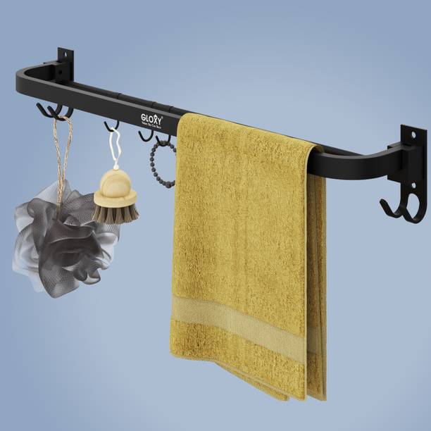 GLOXY Folding Chrome Bathroom Towel Rod – Compact Napkin & Towel Holder Metal Wall Mount Sideboard