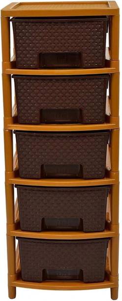 AK HUB 5 Layer Modular Storage Drawer Plastic Chest of Drawers Plastic Free Standing Cabinet