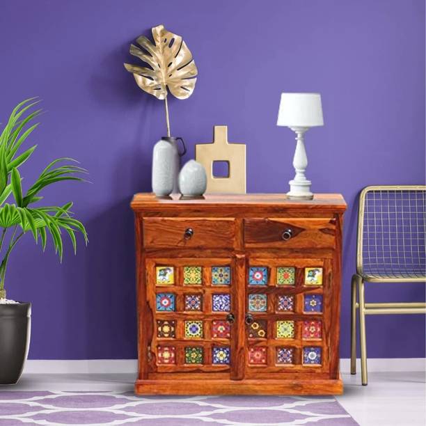 MoonWooden solid Sheesham Wood Sideboard With Door & Drawer Storage For Bedroom & Storage Solid Wood Free Standing Sideboard