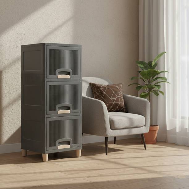 MAXTID Plastic Almirah with Comfort Handles Best Value Storage Plastic Free Standing Cabinet