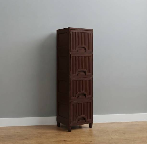MAXTID Multi-Purpose Plastic Utility Storage Cabinet For Home PP Collapsible Wardrobe