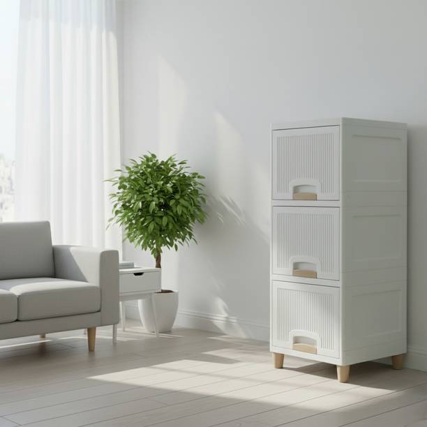 SUPTIKES Multi layer Plastic Storage Cabinet for Clothes with Spacious Drawers PP Collapsible Wardrobe