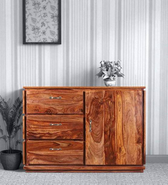 Wudniture Solid Sheesham Wood Side Board Cabinet For Living room | Solid Wood Free Standing Sideboard