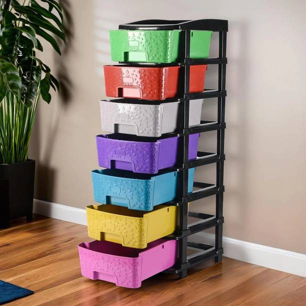 DND POLYMER Plastic Free Standing Chest of Drawers (Finish Color - WHITE, Pre-assembled) Plastic Free Standing Chest of Drawers