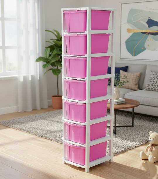 Scrub Daddy Compartments Plastic Modular Drawer Storage for Home, Office ,Bedroom , Kitchen Plastic Free Standing Cabinet