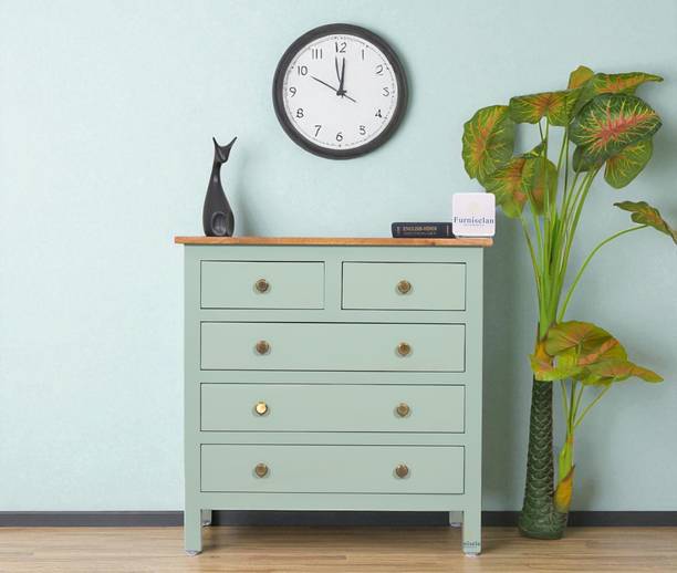 Woodefly Woodefly Solid Mango Wood Wide Chest of Drawer- 5 Drawers Solid Wood Free Standing Chest of Drawers