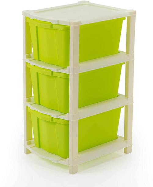 KAVIRA CLASSIC 3XL GREEN Plastic Modular Drawer System for Home, Office, Hospital Plastic Free Standing Chest of Drawers