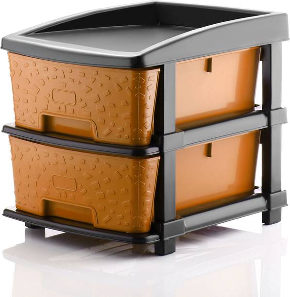 Flipkart SmartBuy 2 Plastic Modular Transparent Drawer System for Home, Office, Hospital, Parlor Plastic Free Standing Chest of Drawers