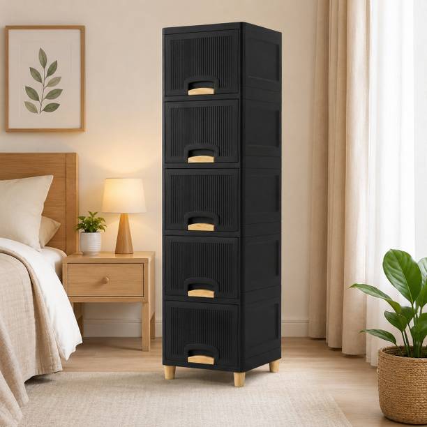 MAXTID Modern Bathroom Storage Tower with Multiple Drawers for Easy Organization Plastic Kitchen Cabinet