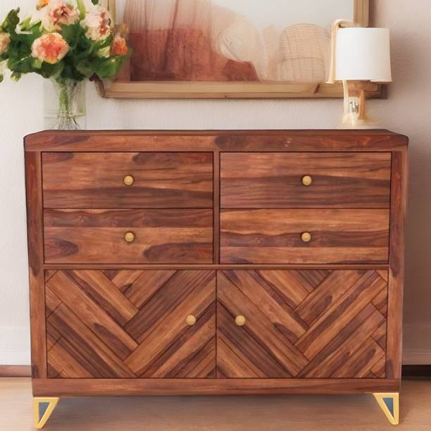 Shagun Arts Solid Sheesham Wood Sideboard/ Cabinet For Living Room/ Storage || Solid Wood Free Standing Sideboard