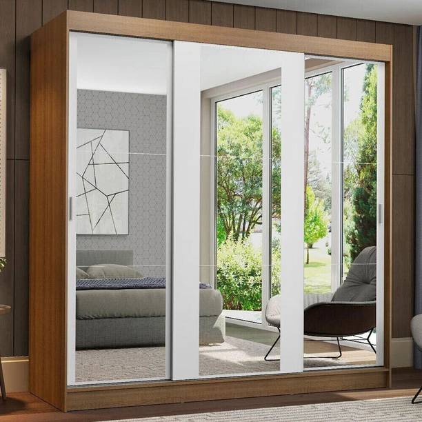 Madesa Reno Couple Wardrobe Engineered Wood Free Standing Cabinet