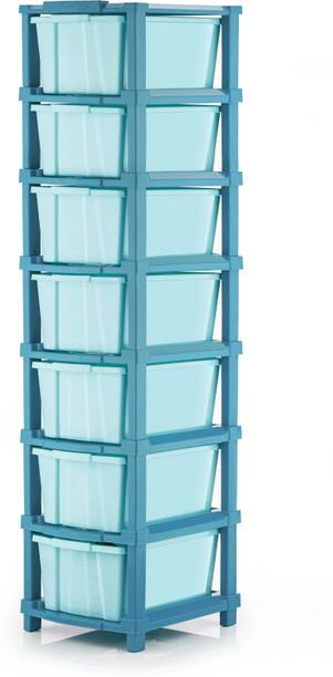 PALAK 7 Plastic Modular Drawer System for Home, Office, Hospital, Parlor, Doctors Plastic Free Standing Chest of Drawers