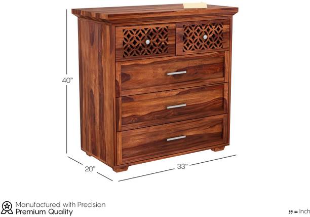 Furniture Mart Chest of Drawers 5 for Living Room Solid Wood Free Standing Chest of Drawers