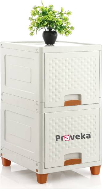 Praveka 2 Doors Multi-Purpose Organizer Modular Storage Plastic Free Standing Cabinet