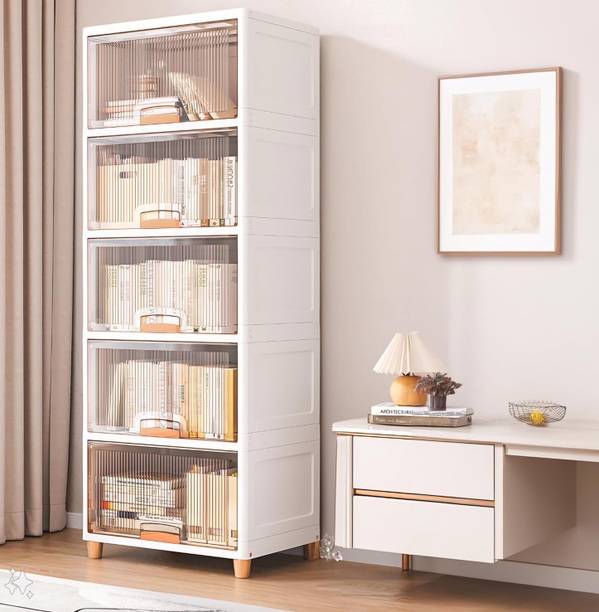 ZIVETY 5-Shelf almirah of clothes, cupboard clothes , plastic almirah, wardrobe plastic PP Collapsible Wardrobe
