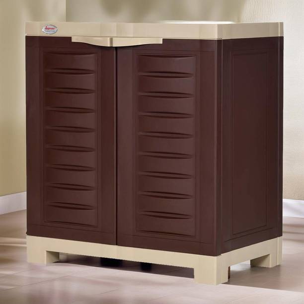 Supreme Furniture Fusion 1 Globus Brown Dark Beige Plastic Free Standing Cabinet