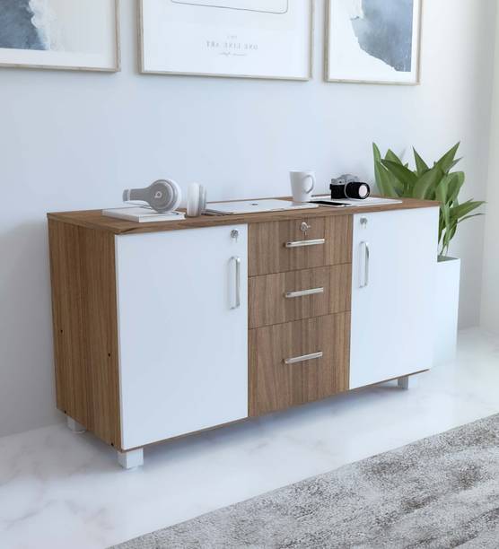NEUDOT Ronald Zoro 2 Door With 3 Drawers Engineered Wood Free Standing Sideboard