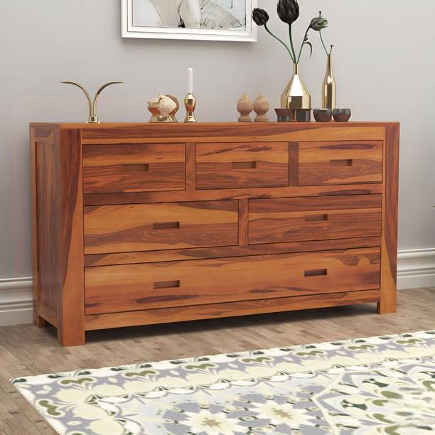 Jh Decore Patrick Solid Sheesham Wood Cabinet Drawer For Living Room | Bedroom | Hotel Solid Wood Free Standing Chest of Drawers