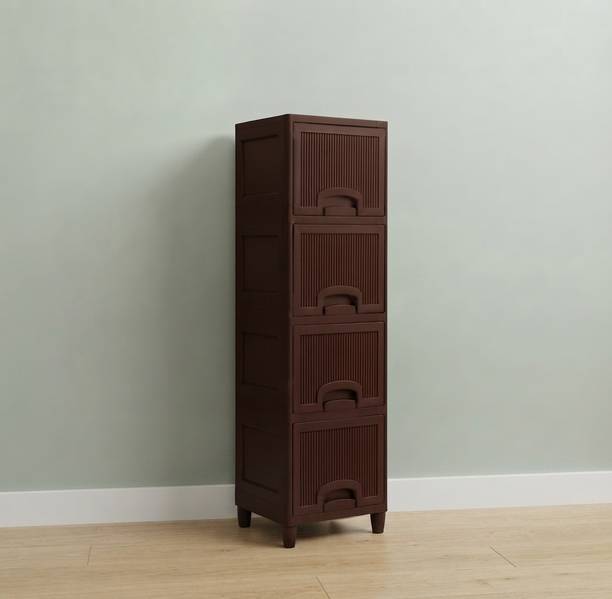 MAXTID Multi Layer Plastic Storage Cupboard for Kitchen PP Collapsible Wardrobe
