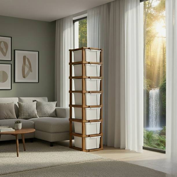 MAXTID Multi Layer Cabinet Suitable for Files, Clothes & Accessories PP Collapsible Wardrobe