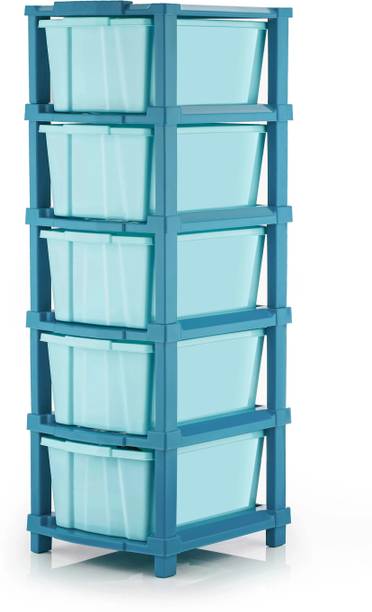 PALAK 5 Plastic Modular Drawer System for Home, Office, Hospital, Parlor, Doctors Plastic Free Standing Chest of Drawers