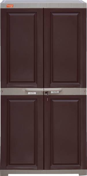 metro polypack llp DLM-Big CupDLM-Big Cupboard-Brown Greyboard-Brown Grey Plastic Free Standing Cabinet