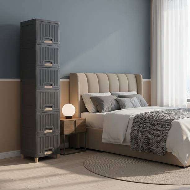 MAXTID Shelf Cabinet Organizer for Clothes Books Shoes Office Supplies Plastic Free Standing Cabinet