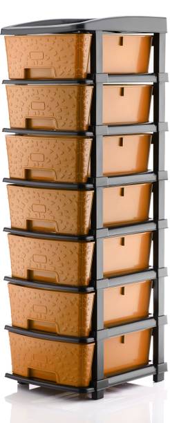 KAVIRA STONE_7XL_ORANGE Plastic Free Standing Chest of Drawers