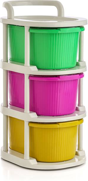 Vallaree 3 Layer Delta Drawer Storage Organizer Multipurpose Pp Plastic Free Standing Chest of Drawers