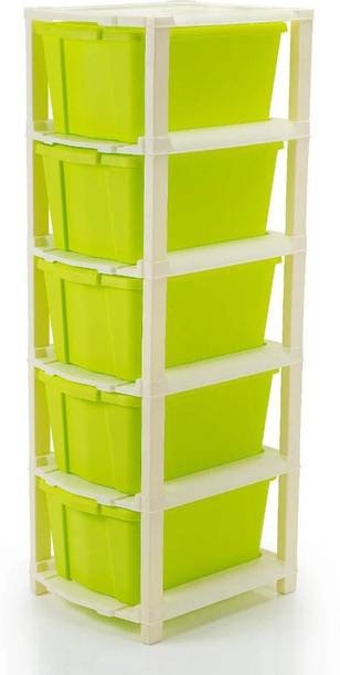 PALAK 5 Plastic Modular Drawer System for Home, Office, Hospital, Parlor, Doctors Plastic Free Standing Chest of Drawers