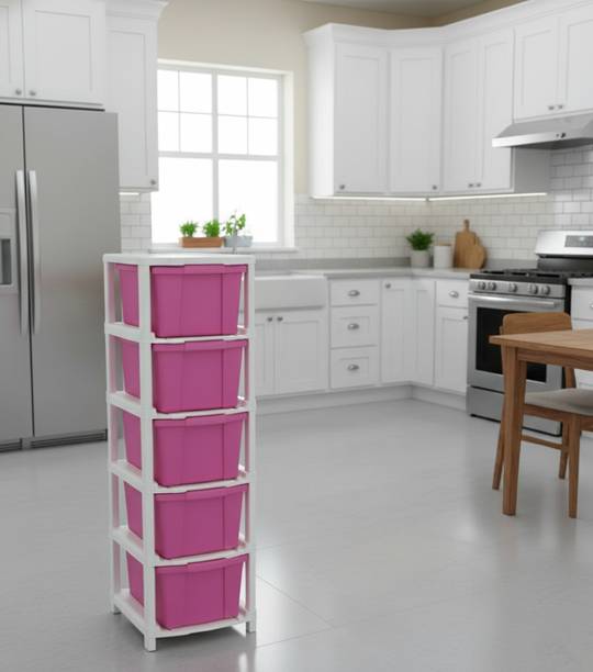 Scrub Daddy Compartments Plastic Modular Drawer Storage for Home, Office ,Bedroom , Kitchen Plastic Free Standing Cabinet