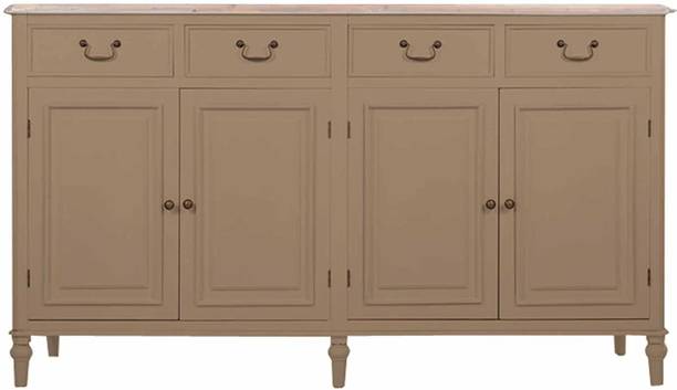 APRODZ Solid Wood Cancun Storage Sideboard Cabinet with 4 Door and 4 Drawer Solid Wood Free Standing Cabinet
