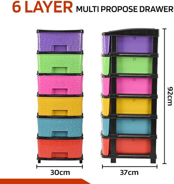 DND POLYMER Plastic Free Standing Chest of Drawers (Finish Color - WHITE, Pre-assembled) Plastic Free Standing Chest of Drawers