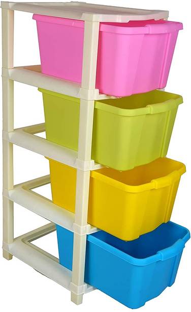 KAVIRA CLASSIC 4XL MULTI Plastic Modular Drawer System for Home, Office, Hospital Plastic Free Standing Chest of Drawers