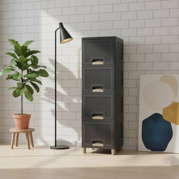 MAXTID Multi Layer Compact Storage Unit for Baby Clothes, Toys and Essentials Plastic Free Standing Cabinet