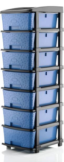 Flipkart SmartBuy 7 Plastic Modular Transparent Drawer System for Home, Office, Hospital, Parlor Plastic Free Standing Chest of Drawers